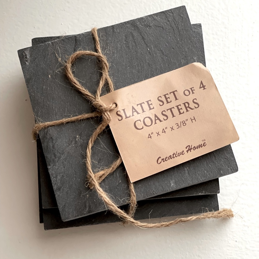 🎉HP🎉 NWT! Set of 4 Natural Slate 4x4" Coasters